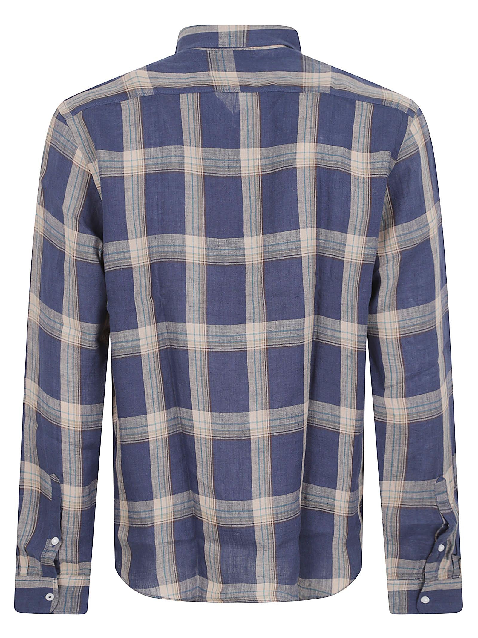 Camicia uomo S36113 0716 NAVY BLUE-BEIGE SUN68 
