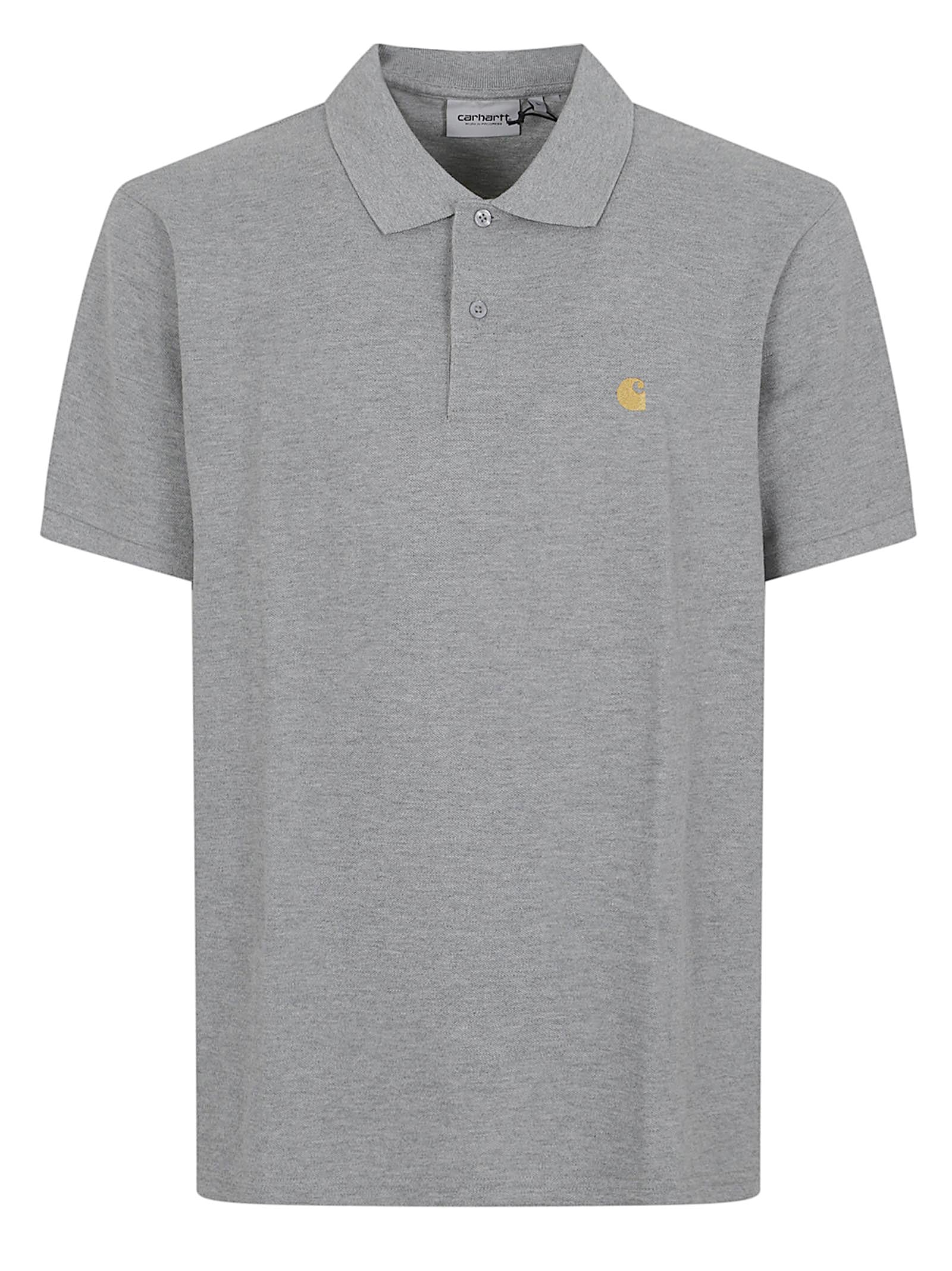 POLO UOMO I023807 GREY HEATHER-GOLD  CARHARTT 