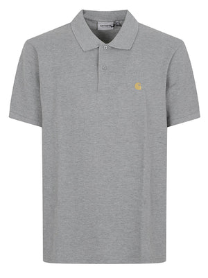 POLO UOMO I023807 GREY HEATHER-GOLD  CARHARTT 