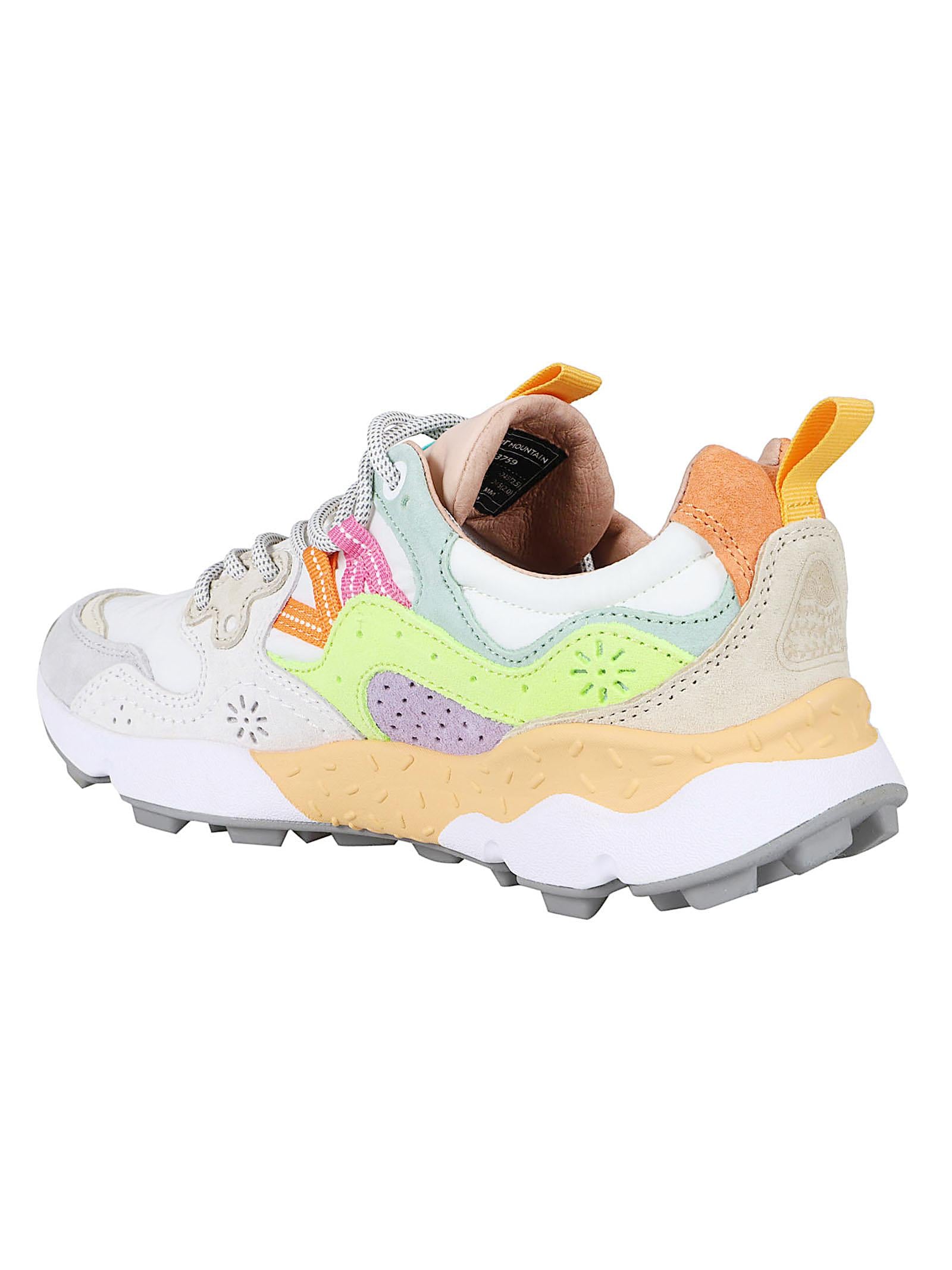 Scarpa donna in suede 2017817 WHITE-YELLOW FLUO  FLOWER MOUNTAIN 