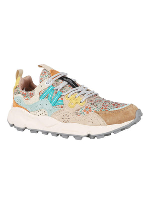 Scarpa donna in suede 2017817 CHESTNUT-LIGHT BLUE-ORANGE  FLOWER MOUNTAIN 