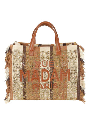 Borsa donna CASABLANCA TOTE STRIPES BROWN  RUE MADAM 