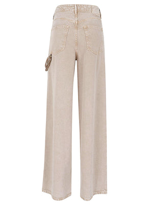 Jeans donna 104601 A33RC88 BEIGE-MACROCISTIDE PINKO 