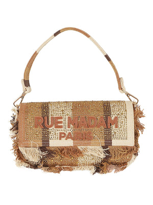 Borsa donna CASABLANCA SHOULDER STRIPES BROWN  RUE MADAM 